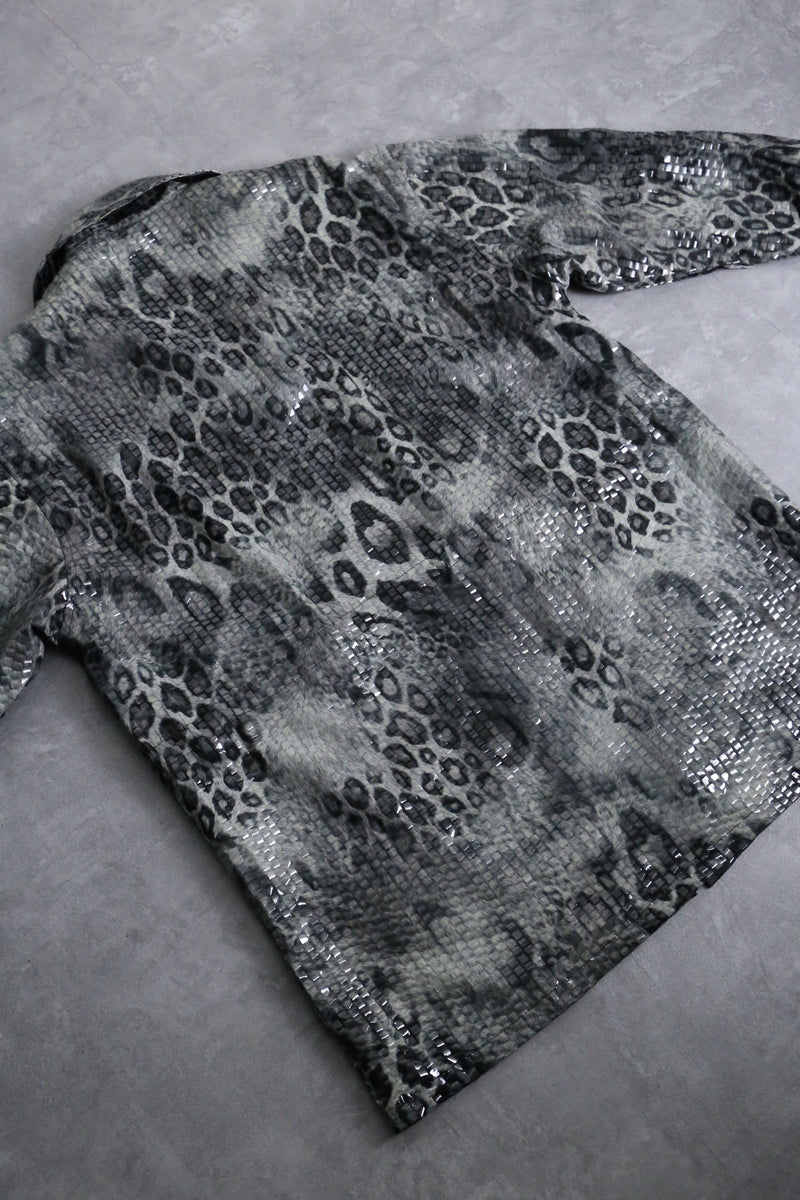 leopard pattern film pasting process jacket