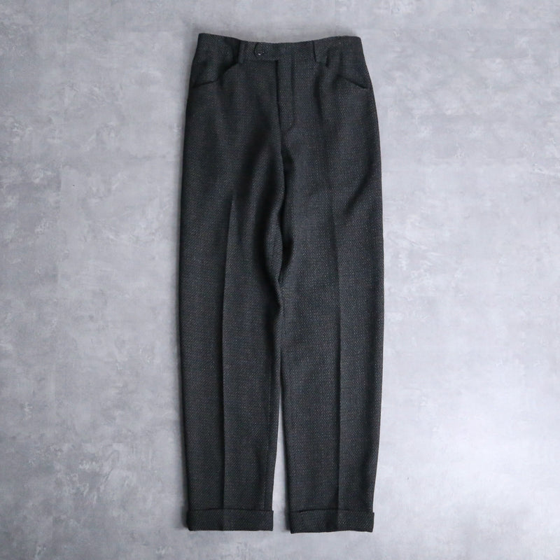 gray tweed wide tapered slacks