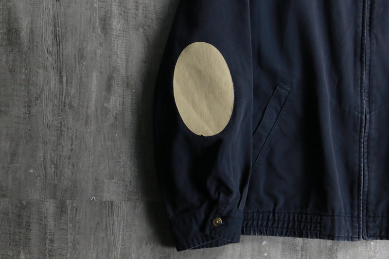 "Polo by Ralph Lauren" elbow patch navy Harrington jacket