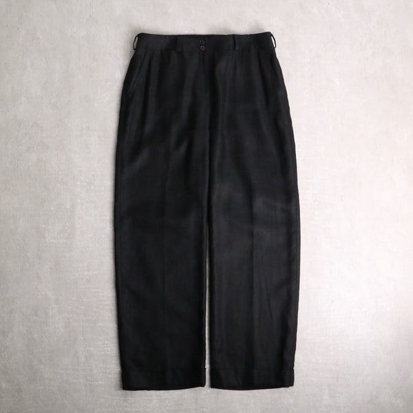 “LAUREN” black wide linen pants