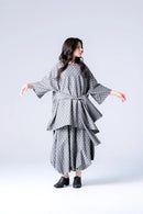 BISHOOL Bloom Jacquard OBI Top gray