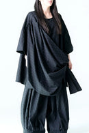 BISHOOL Bloom Jacquard Drape Cloth Top black