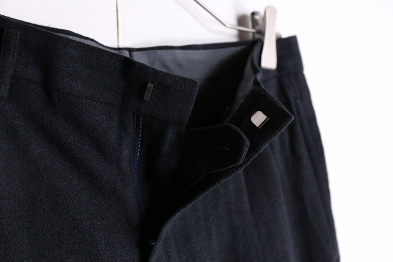 black shadow stripe brushed slacks