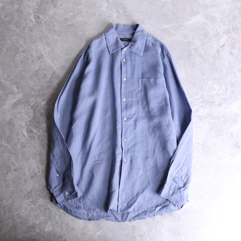 sax blue ramie dress shirts