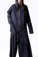 BISHOOL Wool Gabardine Zip Stand Shirt Jacket