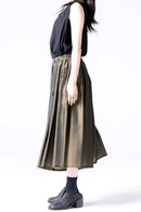 BISHOOL Cupra Jacquard 帯締 3Tuck Half Pants dark yellow