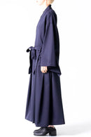 BISHOOL Wool Gabardine KIMONO Dress Coat dark blue