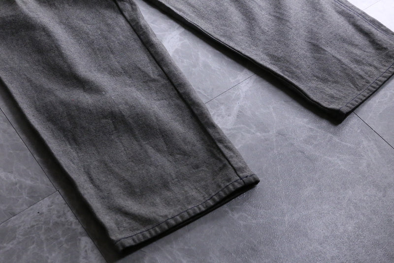 "Raw Blue" thick gray denim pants