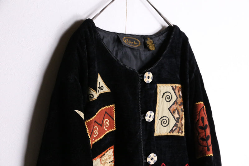 soft black patchwork jacket