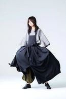 BISHOOL Double Satin Wrap KIMONO Cloth black