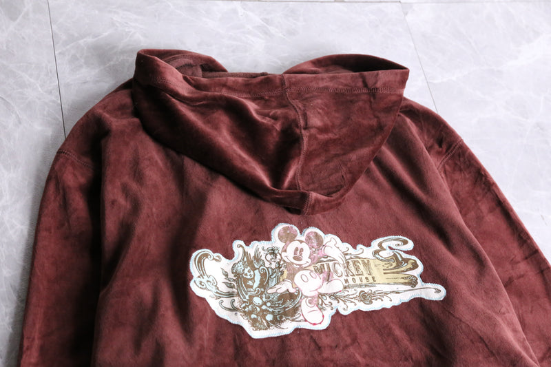 "Mickey" velour zip-up hoody