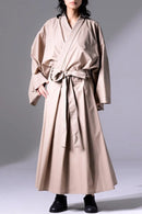 BISHOOL Tropical Wool KIMONO Dress Coat taupe