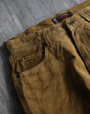 "POLO JEANS" camel brown color straight suede pants.