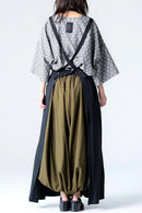 BISHOOL Double Satin Wrap KIMONO Cloth black