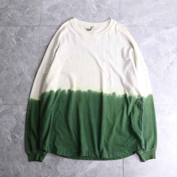 white × green permeate design long Tee