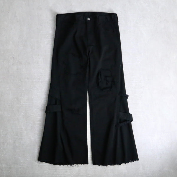 "Re:make" black flare denim pants