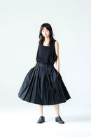 BISHOOL Wool Gabardine Wide Pleats 袴 Half Pants