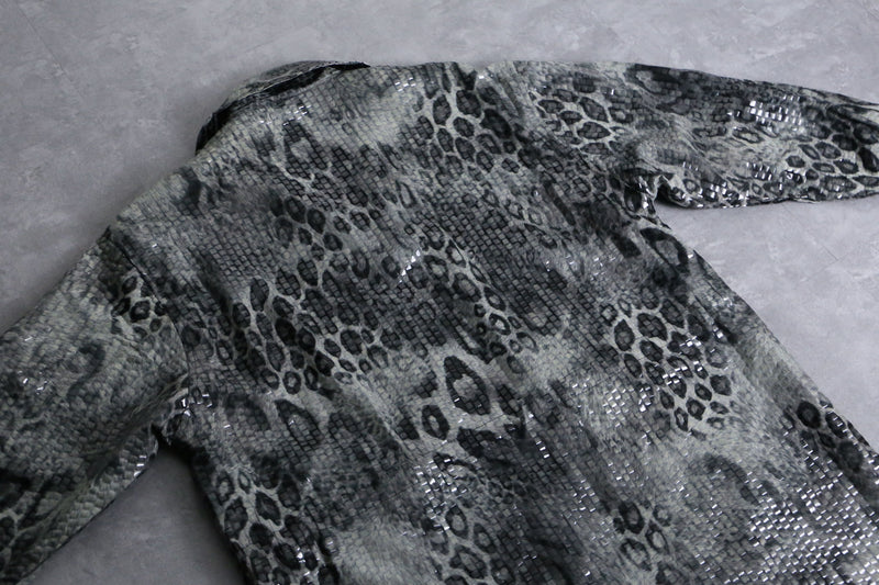 leopard pattern film pasting process jacket