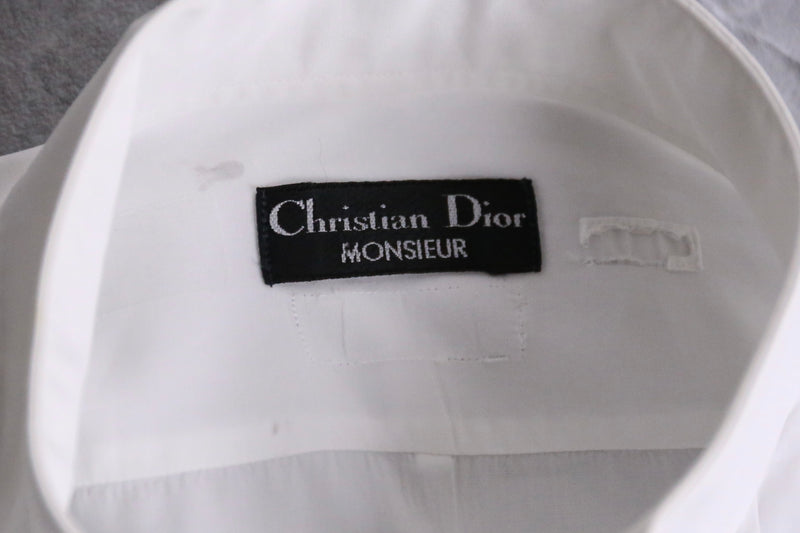 “Christian Dior”white ruffle dress shirt