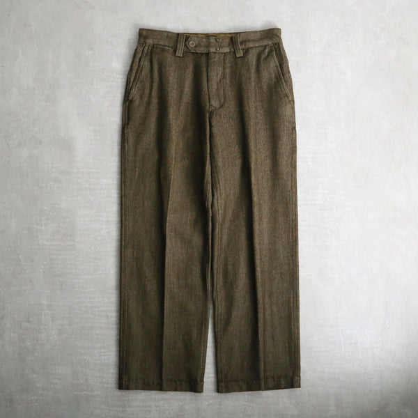 90’s "GAP" brown cotton × wool wide tapered pants