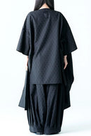 BISHOOL Bloom Jacquard Drape Cloth Top black