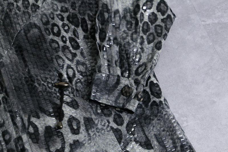 leopard pattern film pasting process jacket