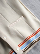 70's abstract horizontal stripe knit shirt