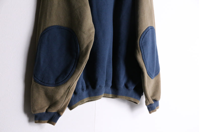 bi-color elbow patch sweat