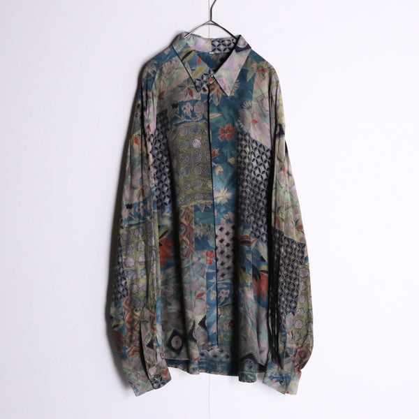 ethnic pattern  patchwork style shirt