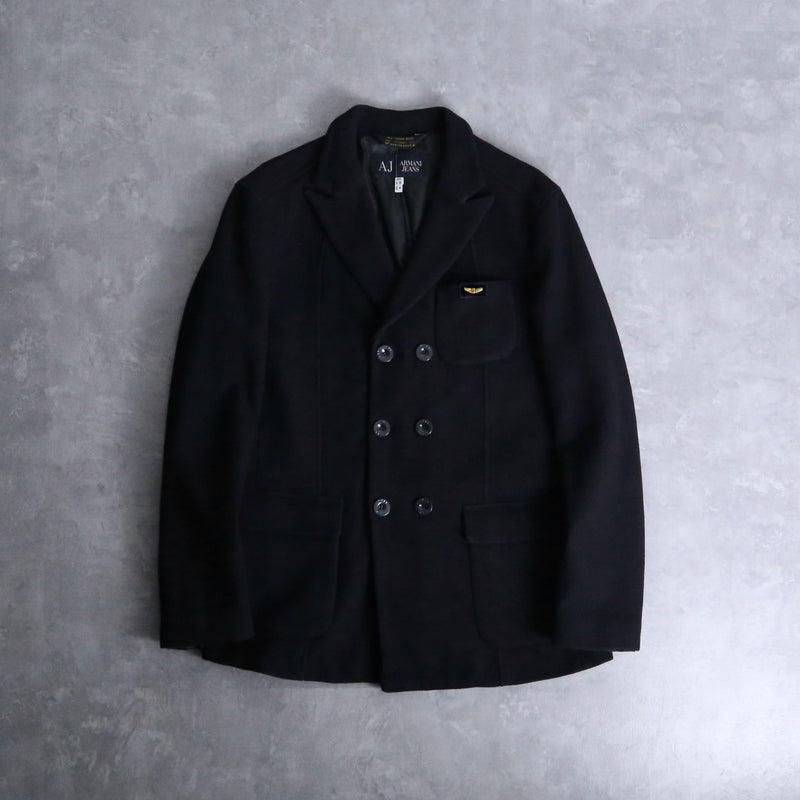 1990s ARMANI JEANS melton wool pea coat