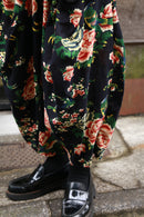 total flower pattern navy black cocoon pants
