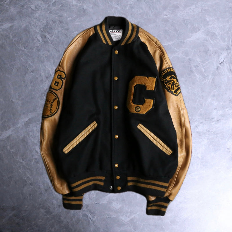 “DeLONG” leather switch stadium jumper