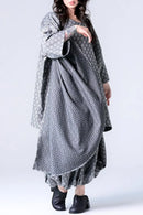 BISHOOL Bloom Jacquard Drape Cloth Top gray