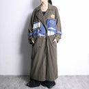''Re:make''denim patchwork long coat