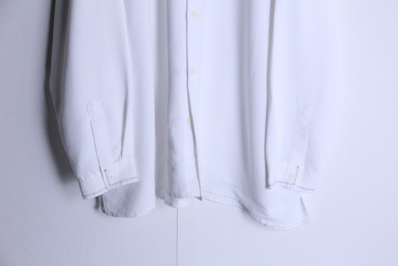 pure white design big rayon shirt