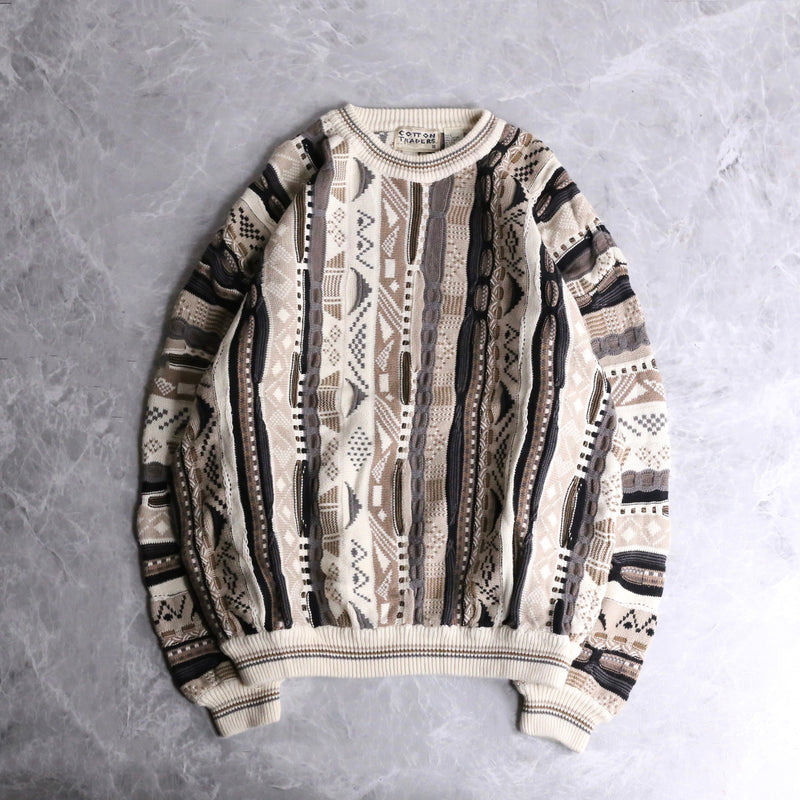 earth tone multicolor 3D knit