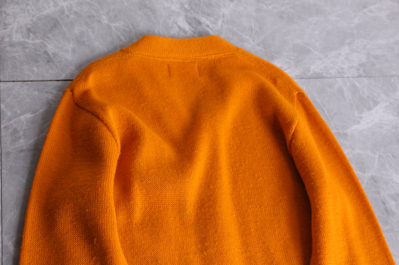 60’s orange color lettered cardigan