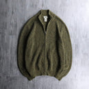 "L.L.Bean" melange green middle gage full zip knit