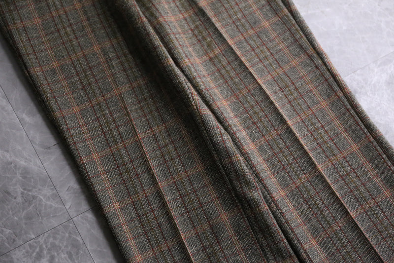 70's check tweed flare slacks