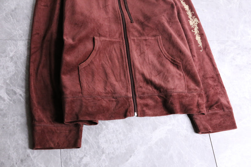 "Mickey" velour zip-up hoody