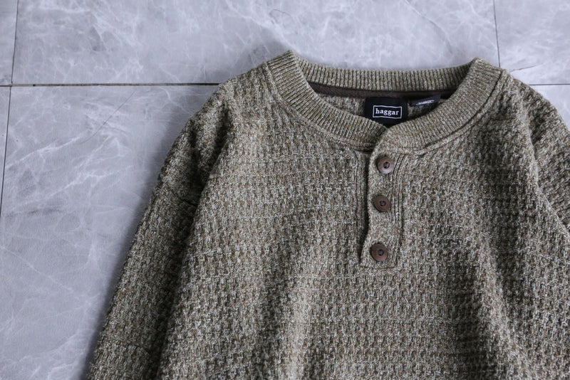 khaki henly-neck sweater
