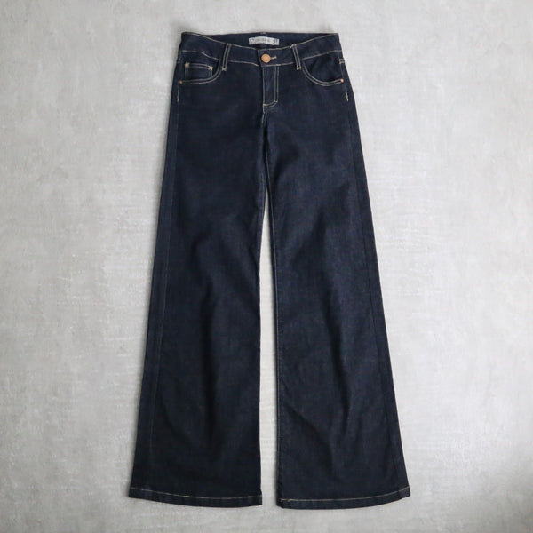 indigo color flare denim pants