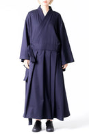 BISHOOL Wool Gabardine KIMONO Dress Coat dark blue
