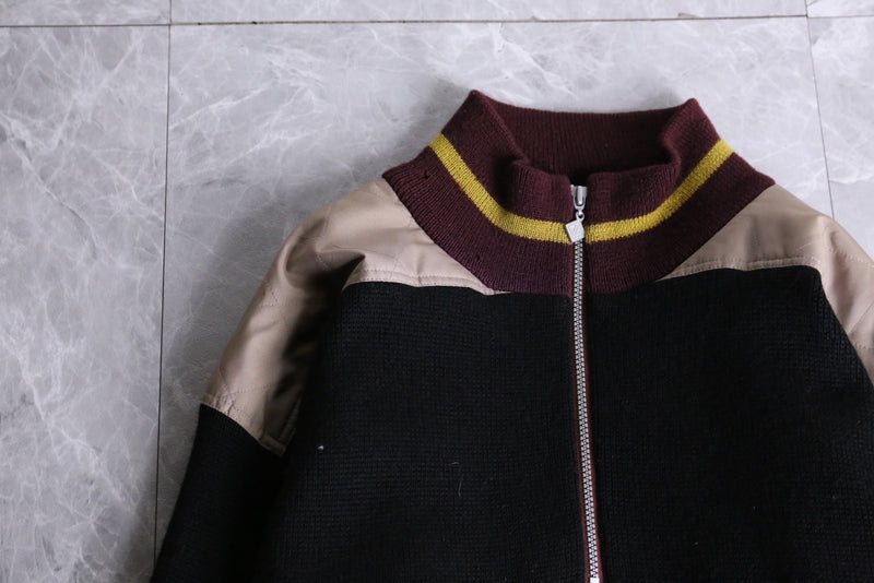 knit switch half-zip pull-over