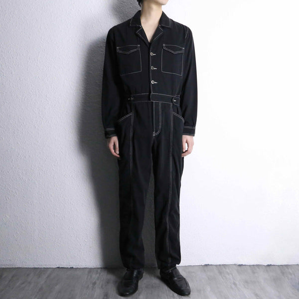 stitch design cotton twill jump suit