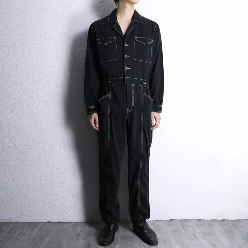 stitch design cotton twill jump suit