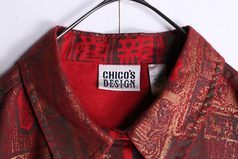 "CHICO'S" kanji design shirts jacket