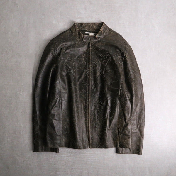 PERRY ELLIS single leather riders jacket