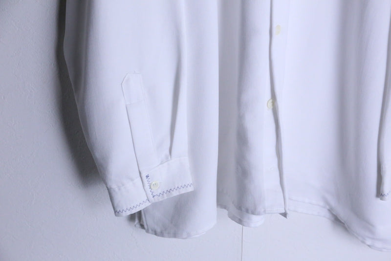 pure white design big rayon shirt