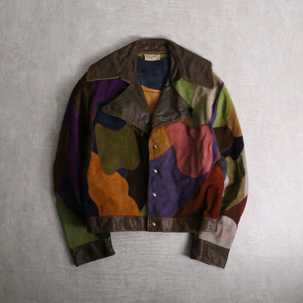 1970s vintage patchwork craft leather jacket